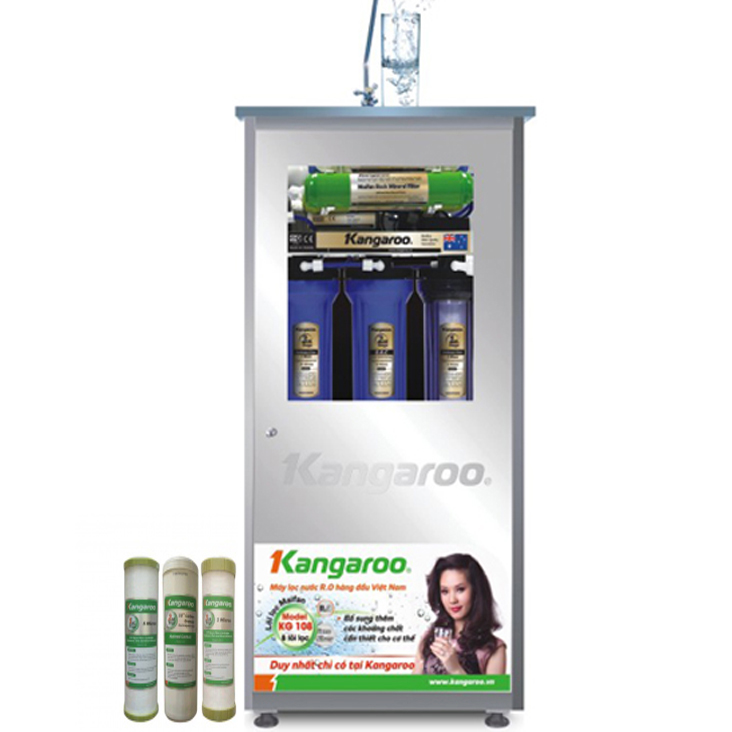  Máy lọc nước Kangaroo 8 lõi lọc KG108 tủ inox